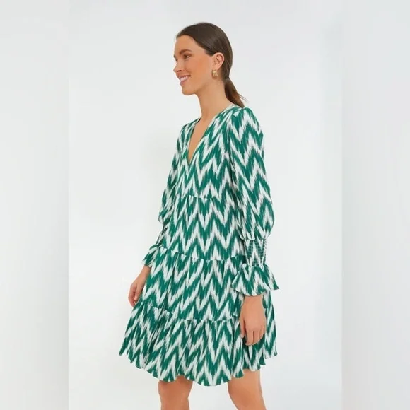 Tuckernuck Pomander Place Ikat Kenzo Tiered Babydoll Dress Bohemian Festival L - Picture 4 of 12